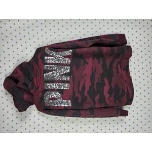 Victorias Secret Pink Bling Sherpa Pullover Hoodie Sequined Sweater XS